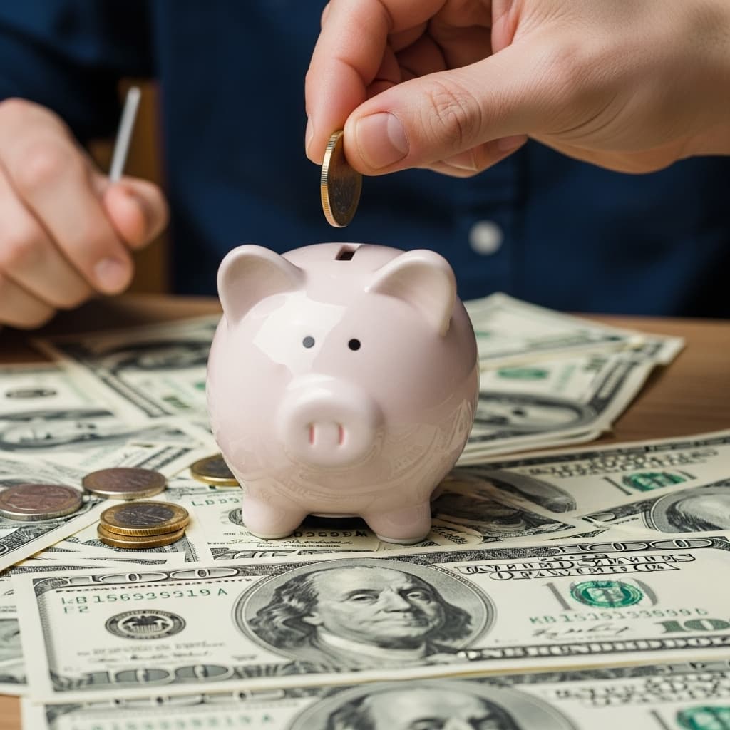 Person saving money with solar energy